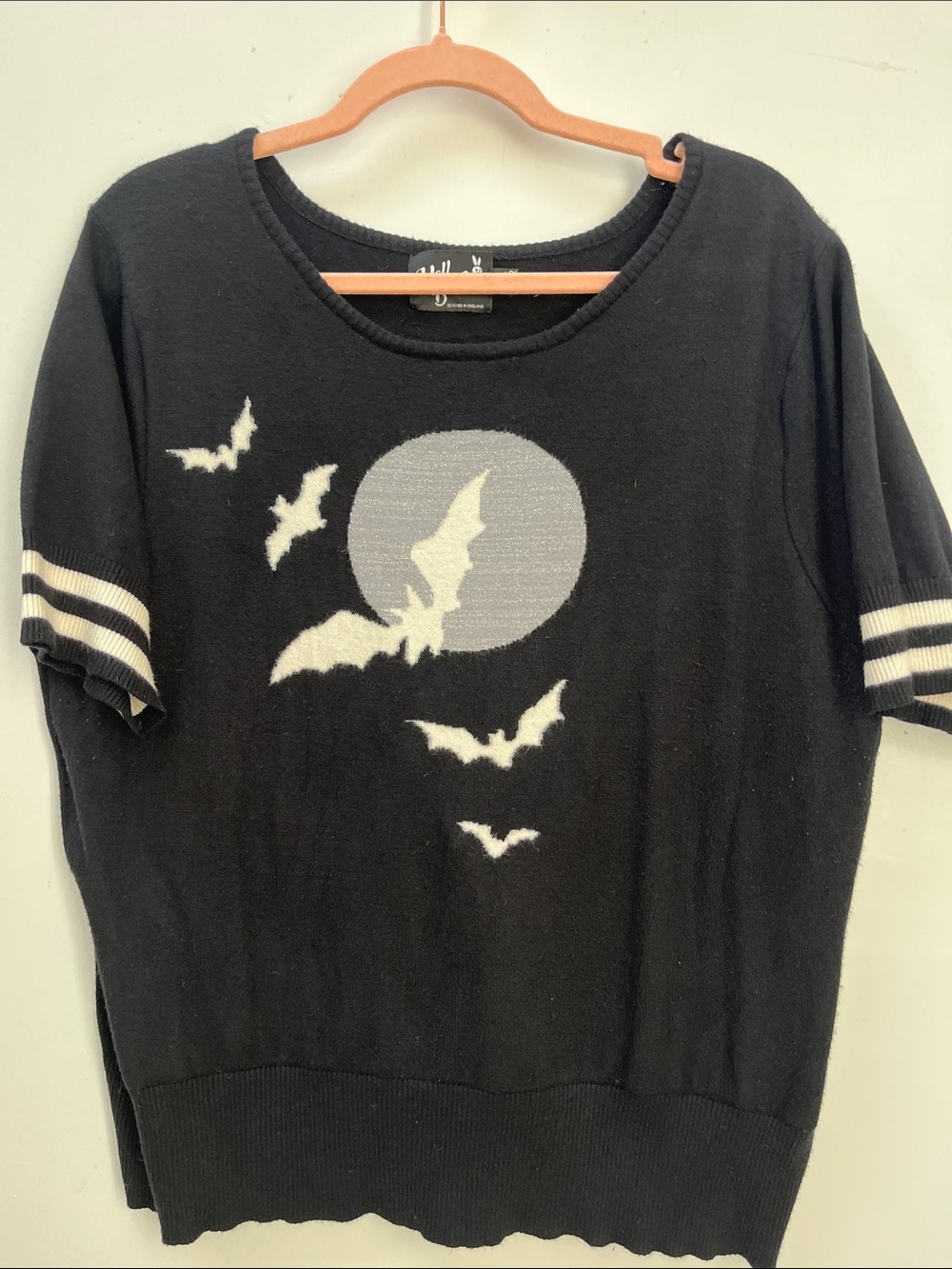 Hell Bunny Bat Moon Short-Sleeve Sweater, size 4X